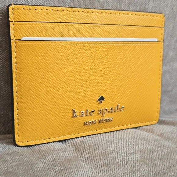 Kate Spade NWT Card Holder Yellow - Picture 2 of 5